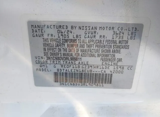 3N1CN8DV3RL909811 2024 2024 Nissan Versa- 1-6 S 9