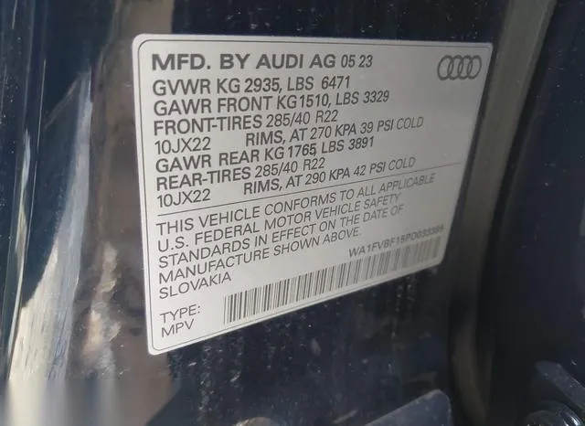 WA1FVBF15PD033399 2023 2023 Audi Q8- Prestige 55 Tfsi Quatt 9