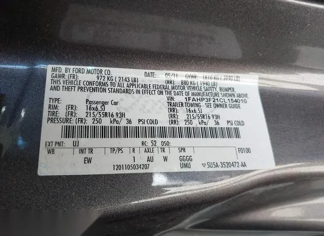 1FAHP3F21CL154010 2012 2012 Ford Focus- SE 9