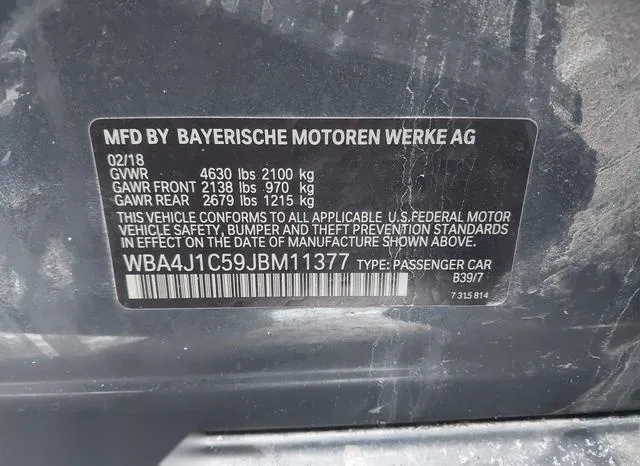 WBA4J1C59JBM11377 2018 2018 BMW 430i Gran Coupe 9