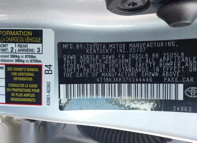 4T1BK36B37U244446 2007 2007 Toyota Avalon- Touring 9