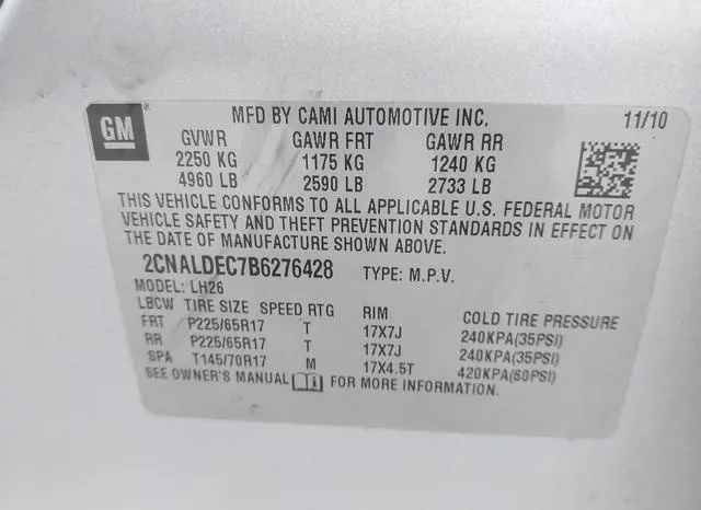 2CNALDEC7B6276428 2011 2011 Chevrolet Equinox- 1LT 9