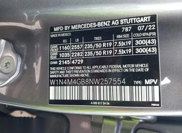 W1N4M4GB8NW257554 2022 2022 Mercedes-Benz GLB-Class- GLB250 9