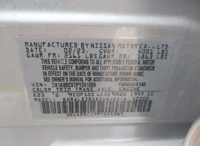 3N1AB8CV7PY241089 2023 2023 Nissan Sentra- Sv Xtronic Cvt 9