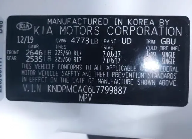 KNDPMCAC6L7799887 2020 2020 KIA Sportage- LX 9