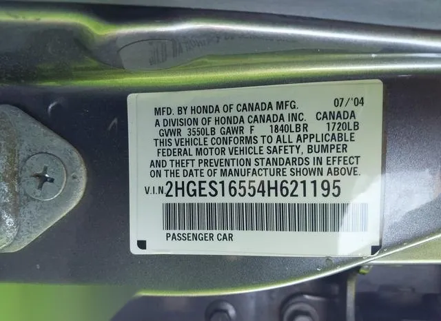 2HGES16554H621195 2004 2004 Honda Civic- LX 9