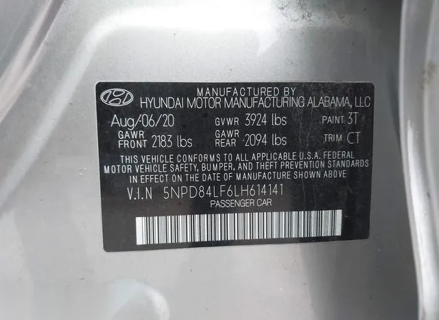 5NPD84LF6LH614141 2020 2020 Hyundai Elantra- Value Edition 9