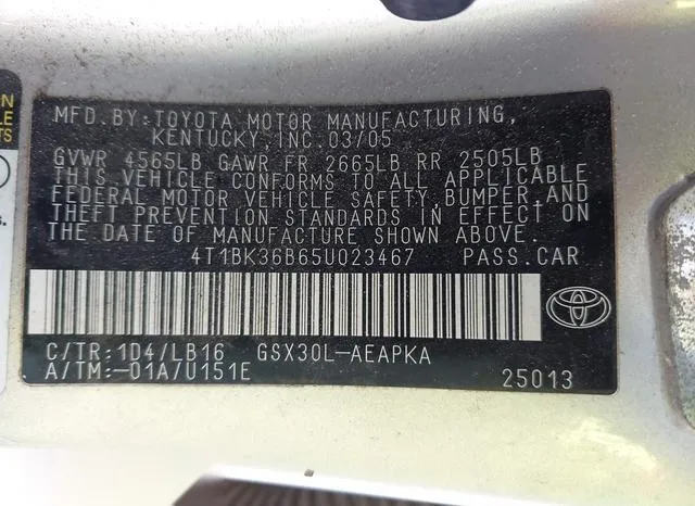 4T1BK36B65U023467 2005 2005 Toyota Avalon- Limited 9