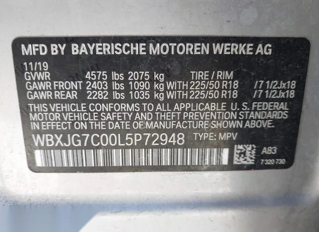 WBXJG7C00L5P72948 2020 2020 BMW X1- Sdrive28I 9