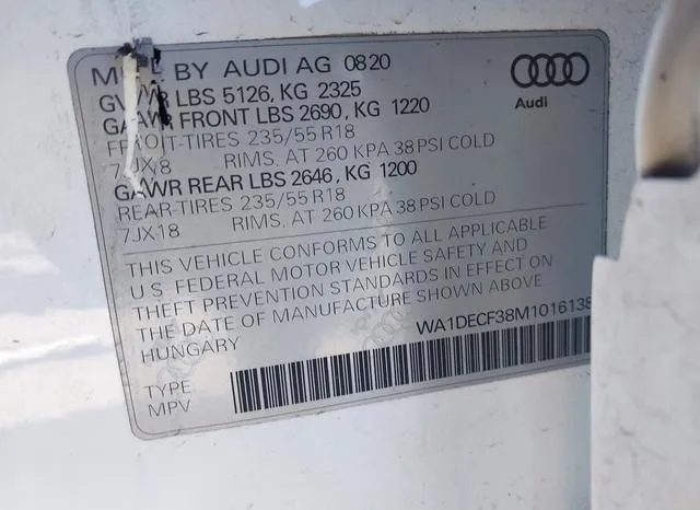 WA1DECF38M1016138 2021 2021 Audi Q3- Premium 45 Tfsi S Line 9