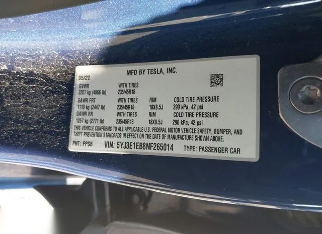 5YJ3E1EB8NF265014 2022 2022 Tesla Model 3- Long Range Dual 9