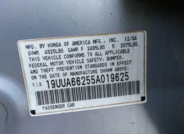 19UUA66255A019625 2005 2005 Acura TL 9