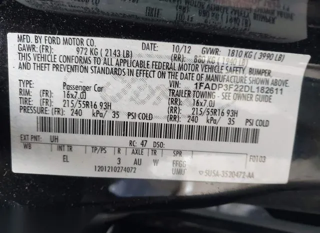 1FADP3F22DL182611 2013 2013 Ford Focus- SE 9