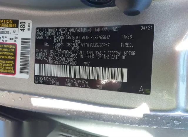 5TDYRKEC6RS204805 2024 2024 Toyota Sienna- Xle 9