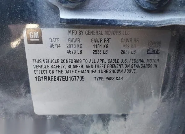 1G1RA6E47EU167709 2014 2014 Chevrolet Volt 9