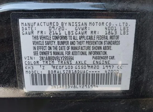 3N1AB8DV8LY295994 2020 2020 Nissan Sentra- Sr Xtronic Cvt 9