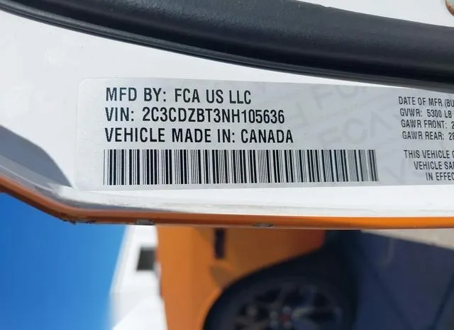 2C3CDZBT3NH105636 2022 2022 Dodge Challenger- R/T 9