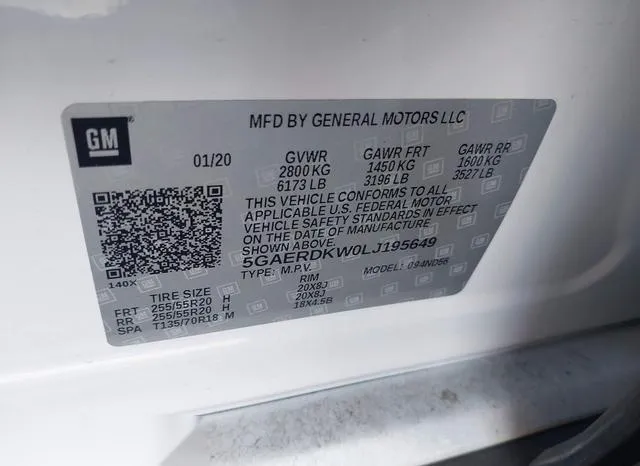 5GAERDKW0LJ195649 2020 2020 Buick Enclave- Avenir 9