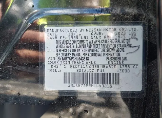 3N1AB7AP3HL643818 2017 2017 Nissan Sentra- SV 9