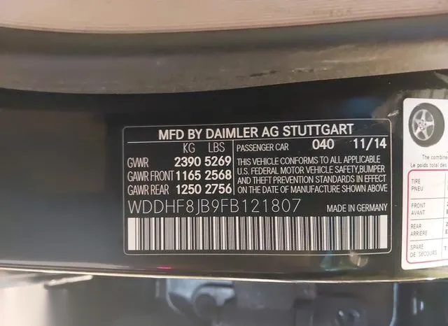 WDDHF8JB9FB121807 2015 2015 Mercedes-Benz E 350- 4Matic 9