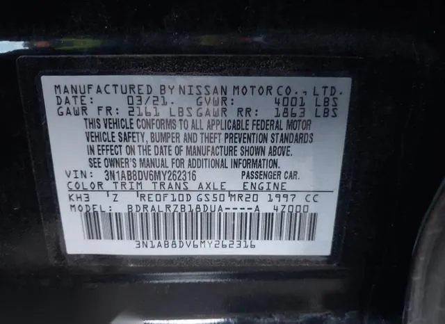 3N1AB8DV6MY262316 2021 2021 Nissan Sentra- Sr Xtronic Cvt 9