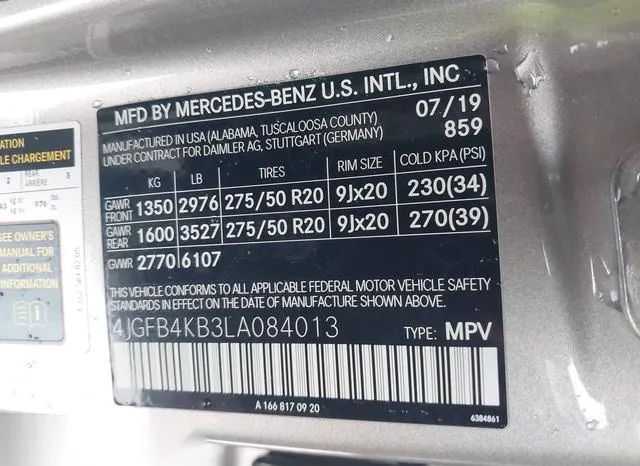 4JGFB4KB3LA084013 2020 2020 Mercedes-Benz GLE 350- 4Matic 9