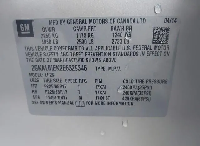 2GKALMEK2E6329346 2014 2014 GMC Terrain- Sle-1 9