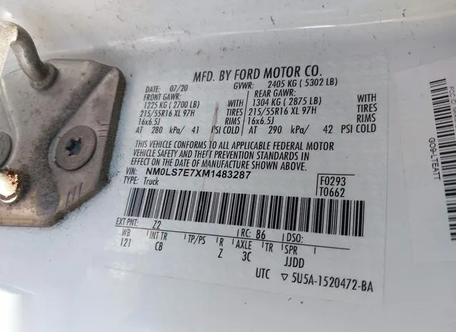 NM0LS7E7XM1483287 2021 2021 Ford Transit- Connect Xl Cargo Van 8