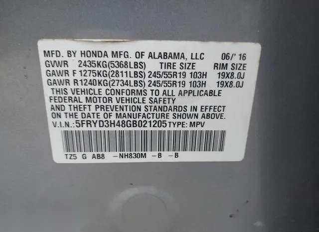 5FRYD3H48GB021205 2016 2016 Acura MDX- Technology   Acurawa 9