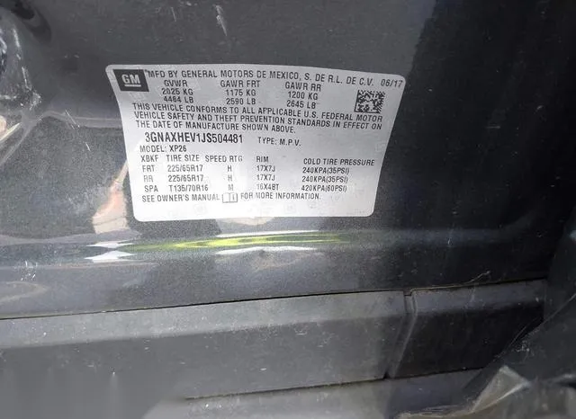 3GNAXHEV1JS504481 2018 2018 Chevrolet Equinox- LS 9