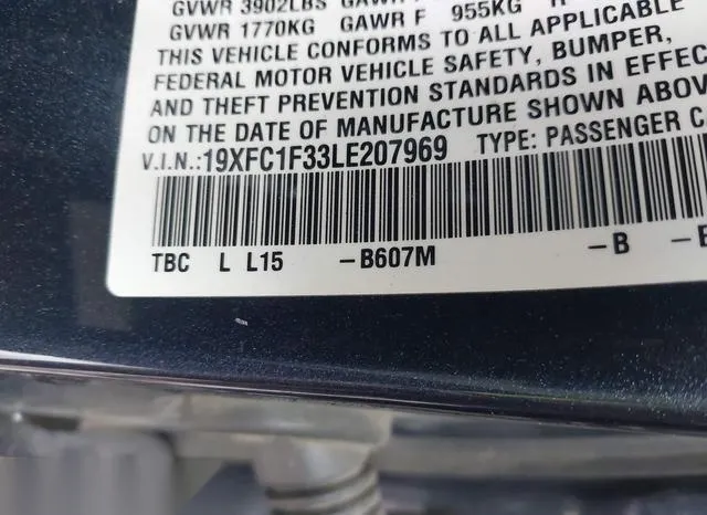 19XFC1F33LE207969 2020 2020 Honda Civic- EX 9