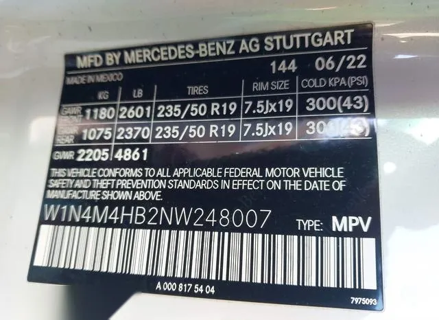 W1N4M4HB2NW248007 2022 2022 Mercedes-Benz GLB-Class- GLB250 9