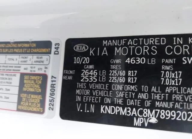 KNDPM3AC8M7899202 2021 2021 KIA Sportage- LX 9