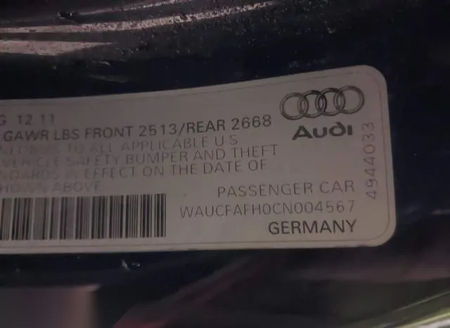 WAUCFAFH0CN004567 2012 2012 Audi A5- 2-0T Premium 9