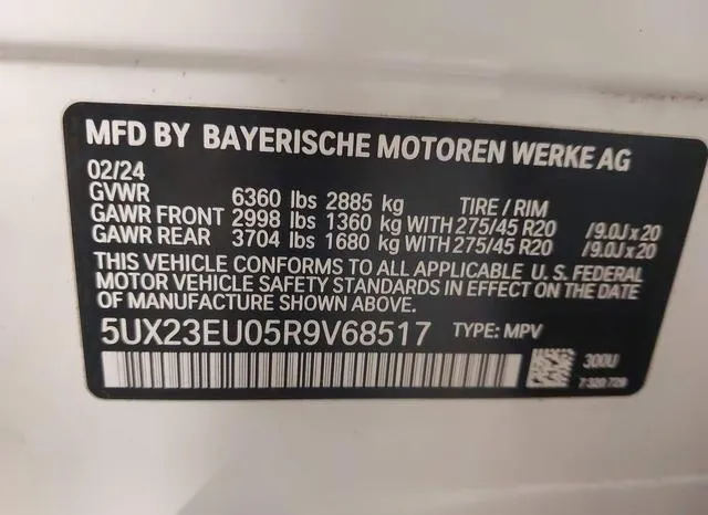 5UX23EU05R9V68517 2024 2024 BMW X5- Xdrive40I 9