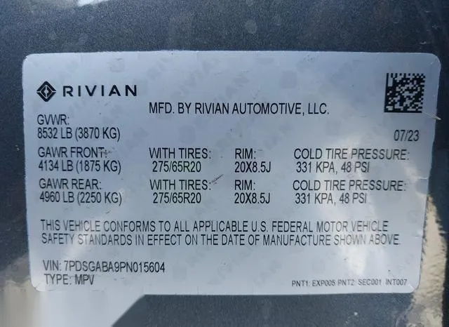 7PDSGABA9PN015604 2023 2023 Rivian R1S- Adventure 9