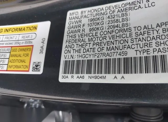 1HGCY1F27RA077459 2024 2024 Honda Accord- LX 9