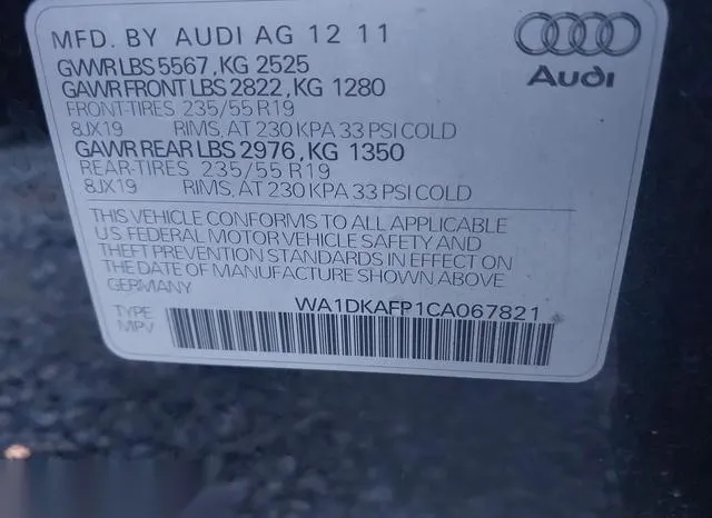 WA1DKAFP1CA067821 2012 2012 Audi Q5- 3-2 Premium Plus 9