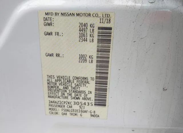 1N4AZ1CP2KC305435 2019 2019 Nissan Leaf- SL 9