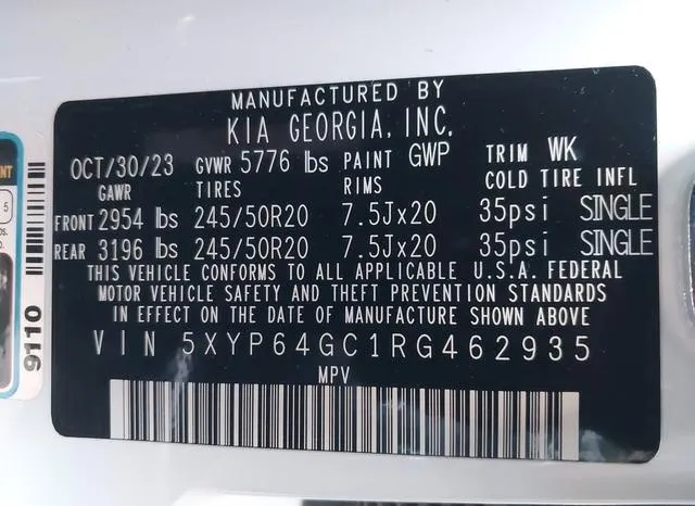 5XYP64GC1RG462935 2024 2024 KIA Telluride- S 9