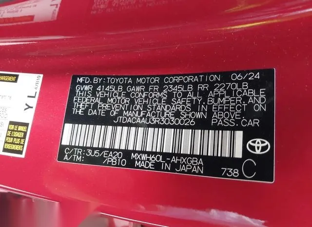 JTDACAAU3R3030026 2024 2024 Toyota Prius- Xle 9