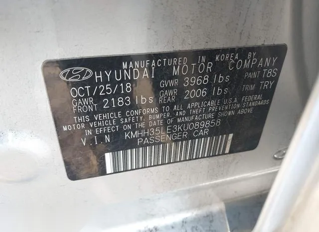 KMHH35LE3KU089858 2019 2019 Hyundai Elantra- GT 9