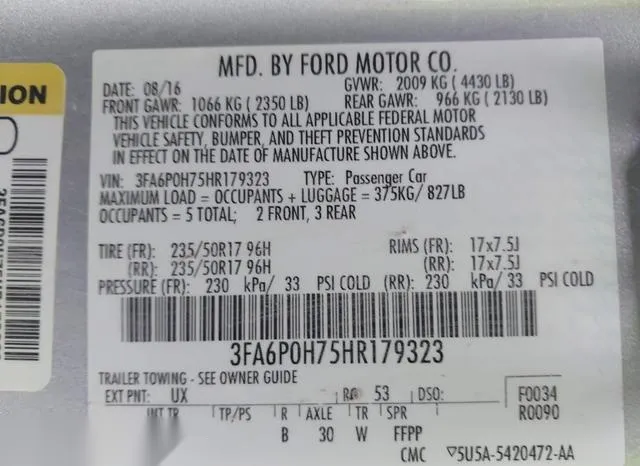 3FA6P0H75HR179323 2017 2017 Ford Fusion- SE 9