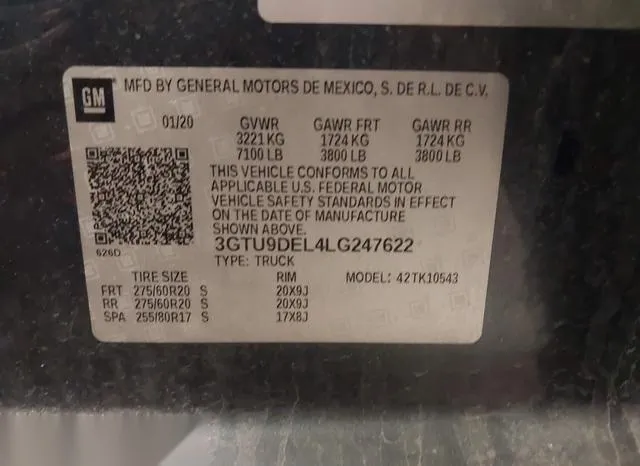 3GTU9DEL4LG247622 2020 2020 GMC Sierra- 1500 4Wd  Short Box 9