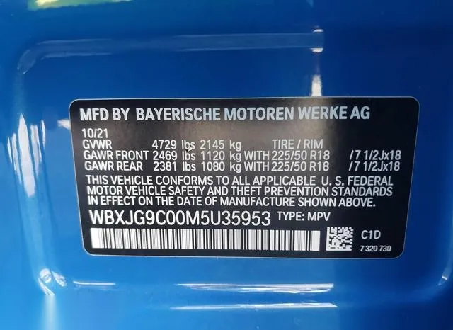 WBXJG9C00M5U35953 2021 2021 BMW X1- Xdrive28I 9