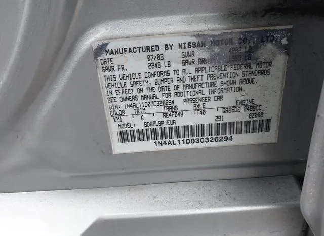 1N4AL11D03C322629 2003 2003 Nissan Altima- S/Sl 9