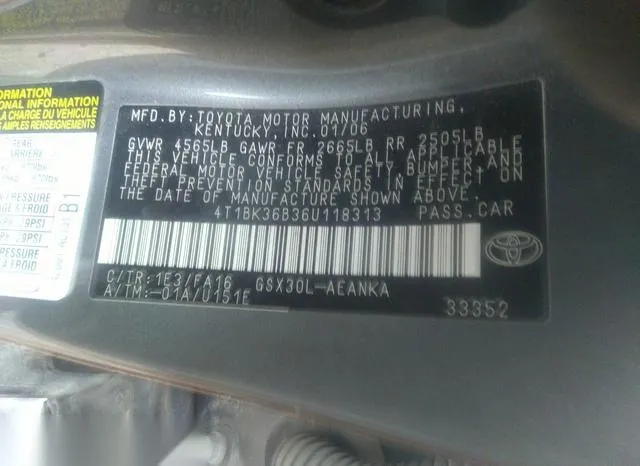 4T1BK36B36U118313 2006 2006 Toyota Avalon- XL 9