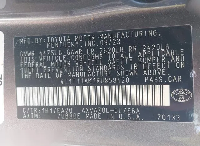 4T1T11AK1RU858420 2024 2024 Toyota Camry- SE 9