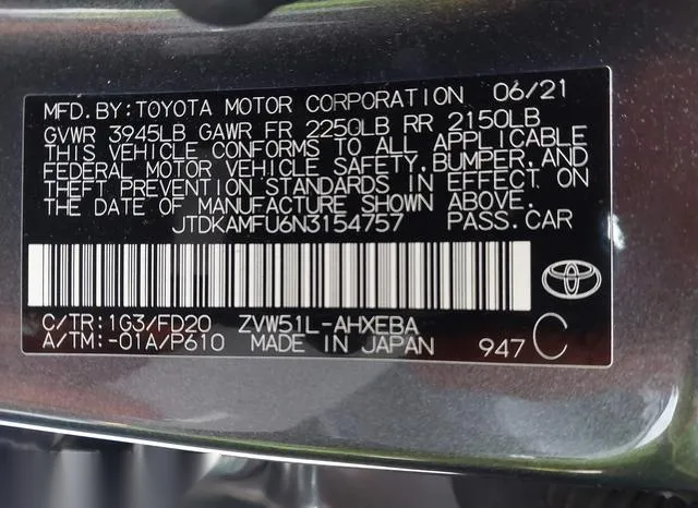 JTDKAMFU6N3154757 2022 2022 Toyota Prius- LE 9