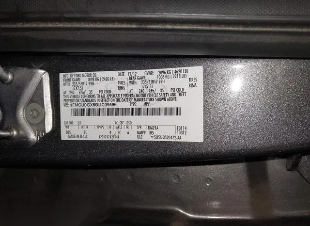 1FMCU0GX8DUC09596 2013 2013 Ford Escape- SE 9